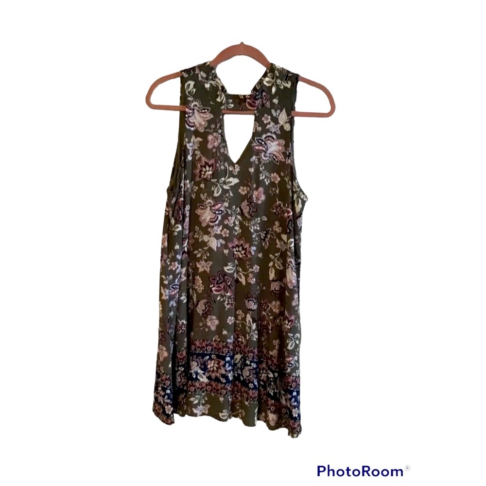 Blue Rain olive green floral dress